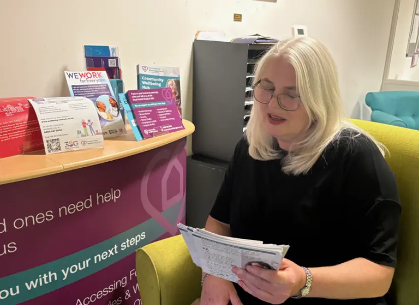 AW talking with leaflets 2